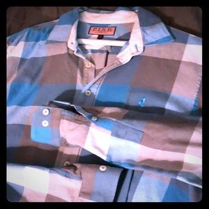 Thomas pink flannel button down